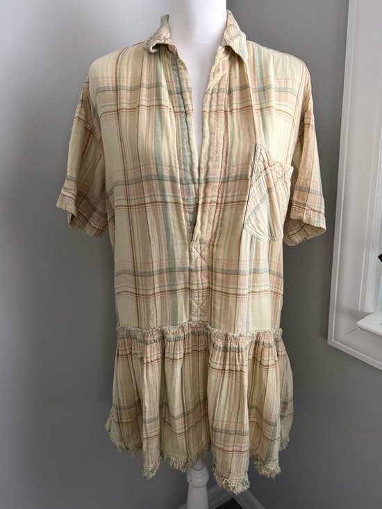 Free People Dresses & Skirts - Free People Flannel Plaid Drop
Waist Tunic Top Size XS